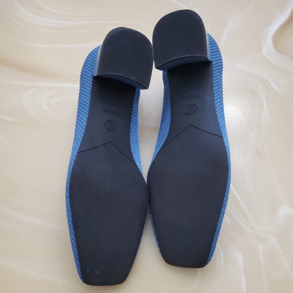 Vivaia Melody Square-Toe Chunky Heels in Denim Blue Size 9 - Picture 10 of 10